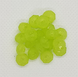 30 x Acryl facet kralen Donut Lime Groen 6mm