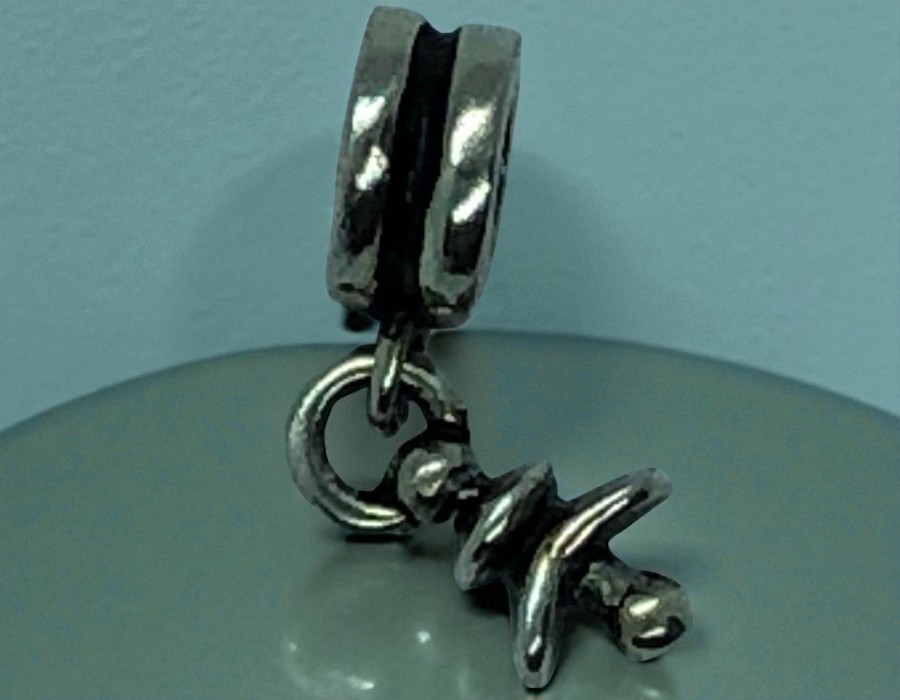 1 x Kraal speentje 20 x 4 mm – 925 Sterling Zilver met 4 mm gat