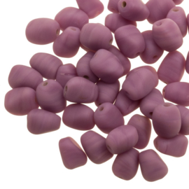 5 x Glaskralen Pebble Mat Purple