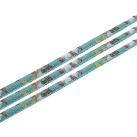 1 meter Trendy gestikt koord 6mm turquoise