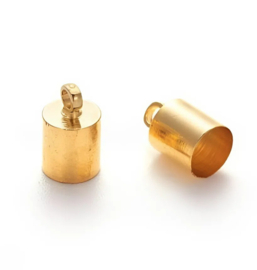 4 x Koordeindjes 9,5 x 6 mm – Ø 5,5 mm – oogje 1 mm – goudkleur (Nikkelvrij)
