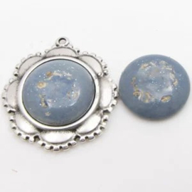 1 x Polaris  Cabochon 12mm Jais Grey