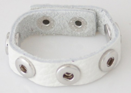 Armband leer wit 24cm echt leer