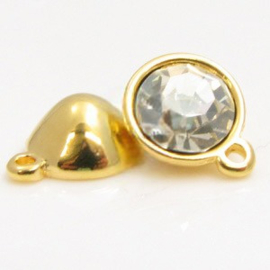 1 x  DQ metaal setting  goudkleur ca.13x 10mm  Ø 7,5 oogje1 mm (Nikkelvrij)