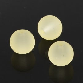 10 stuks mat frosted glaskralen 10mm gat: 1,5mm LightGoldenrodYellow