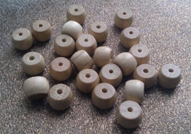 20 x  houten kraal naturel 8 x 4 mm