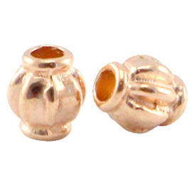 5 x DQ metaal kraal 4x3.5mm Rosé gold (Nikkelvrij)