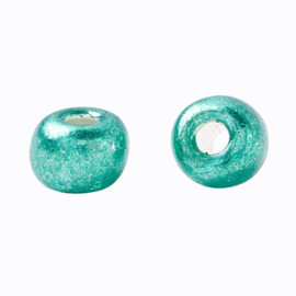 20 gram Glaskralen Rocailles 6/0 (4mm) Metallic Dark Turquoise