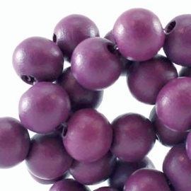 20 x Houten Kralen rond 6 mm Flint purple