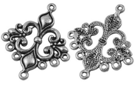 2 stuks tibetaans zilveren oorbellen ornamenten 36mm x 30mm x 2mm gat: 1.5mm
