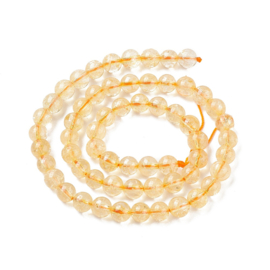 10 x Edelsteen kralen Citrine 6 mm – gat ca. 1 mm – geel