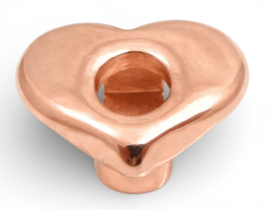 1 x DQ Metaal schuiver hartje rose gold kleur ca. 12 x 10mm Ø5mm (Nikkelvrij)