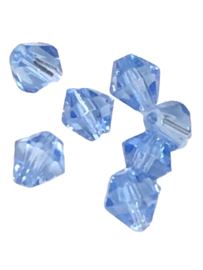 20 x Pesciosa bicone kristal kralen 4 mm gat 1 mm helder blauw