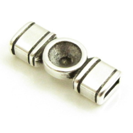 1 x DQ Metaal tussenstuk (5 x 2mm) voor puntsteen SS29 ca. 22 x 8,5 x 5mm antiek zilver kleur (Nikkelvrij)