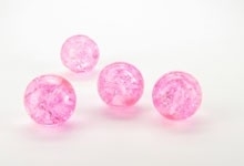30 x crackle glas kralen roze 8mm