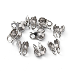10 x RVS 304 gesloten kalotjes 8 x 4mm oogje 2mm zijwaarts Ø 3,2mm