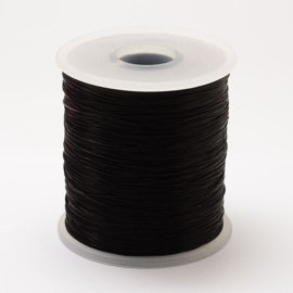 1 rol Crystal Tec plat elastiek 0,8mm zwart c.a. 500 meter (past niet door de brievenbus)
