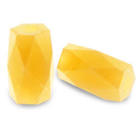 100 x Top Facet kralen tube Sunflower yellow opaque van glas  ca. 4x3mm (Ø1.1mm) (op is op)