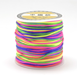 1 rol satijnkoord nylon / macramé koord 1 mm – kleurrijk