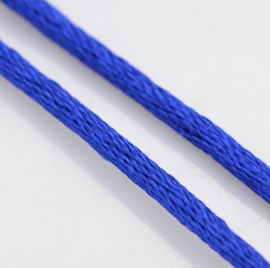 Rol met 10 meter satijn koord Nylon Marcramé koord 2mm kleur Blue