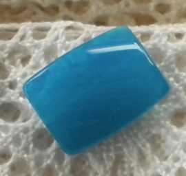 10 x Melkglaskraal "dakpan" golvend 15 x 12 x 6mm blauw