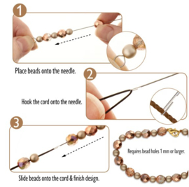 1 x Beadsmith haak en oog naald 25 cm - zie video
