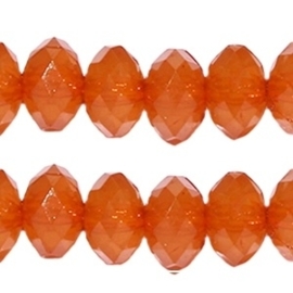 20 stuks acryl facet kralen disc 8 x 6 mm Mandarin orange opaal