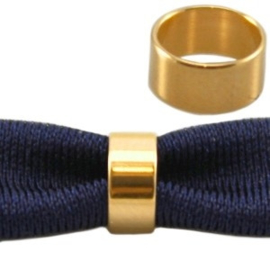 1 x  DQ metaal schuiver ring goud 3×6 mm(Ø 5mm) (Nikkelvrij)