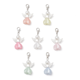 1 x Geluksengeltje met hartje en clip – pastel kleur