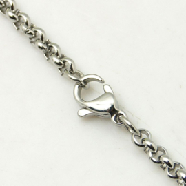 Stainless steel RVS ketting  dik c.a. 1mm lengte: 45,7cm