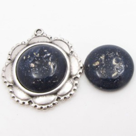 1 x Polaris Cabochon 12mm Black Blue