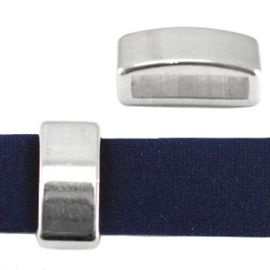 2 x DQ metaal schuiver blokje Antiek zilver (nikkelvrij) ca. 8 x 5 mm (Ø 5.2x2.2mm)