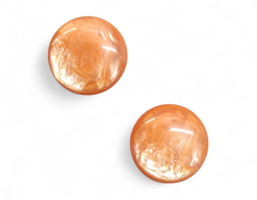 1 x Polaris Cabochon 20 mm Jais Sunny Oranje