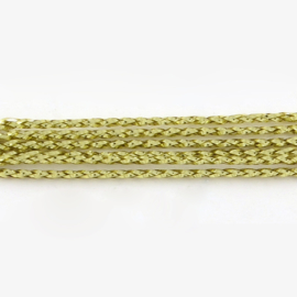 10 meter gevlochten goud draad  voorzien van een laagje stof 1,5mm goud