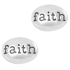 2 x Floating Charms Faith Antiek Zilver