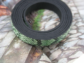 1 meter echt lederen snakeskin groen 10 x 2mm