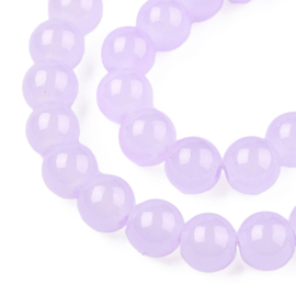 20 x Imitatie jade glaskralen rond 8 mm – gat 1,3-1,6 mm – Lilac