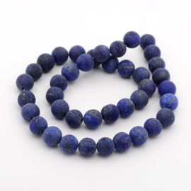 10 x   edelsteen kraal van Frosted Lapis Lazuli Dyed 12mm gat: 1mm