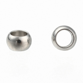 25 x RVS 304 tussenkralen rondel 2,5 x 1,5 mm – gat 1,4 mm – RVS kleur