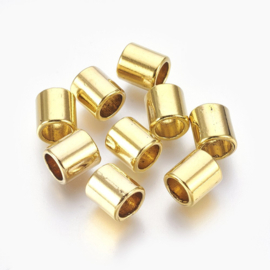 10 x metalen buis kralen 9 x 8mm gat: 6mm goudkleur (nikkelvrij)