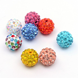 Mix 5 x prachtige Shamballa polymer clay strass ballen 12mm gat 1,5mm