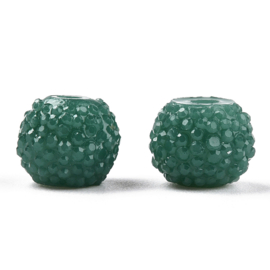 10 x Sparkling beads 8 x 6,5mm gat 1,8mm Green