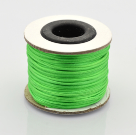 Rol met 30 meter satijn koord Nylon Marcramé koord 1mm kleur lime