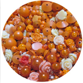Luxe kralenmix Oranje (250 gram) Kies voor pakketpost