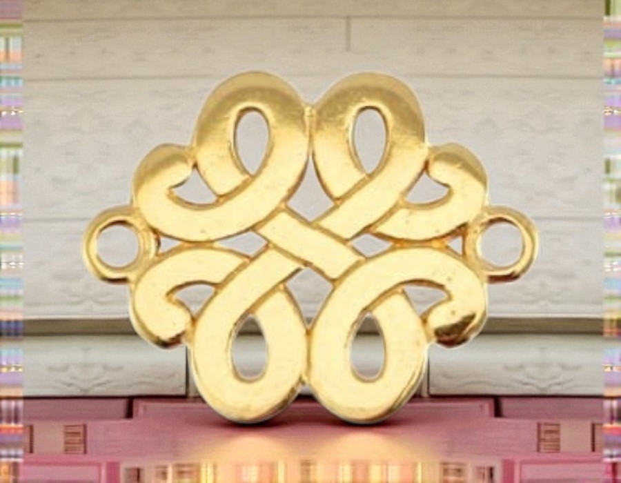 DQ metaal tussenstuk barok – goudkleur – ca. 17 x 13 mm – oogje 2 mm (nikkelvrij)