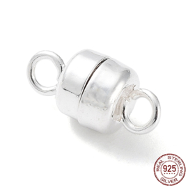 1 x 925 Sterling zilveren magneetsluiting kolom 10,5 x 5 mm – gat 1,8 mm – zilverkleur