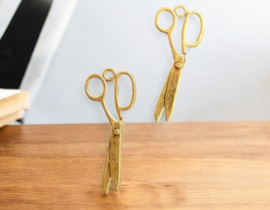 4 x metalen bedel van een schaar 33 x 14 x 1,5mm gat: 3mm goudkleur
