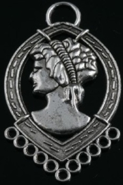 2 stuks tibetaans zilveren oorbellen ornamenten 39x23mm