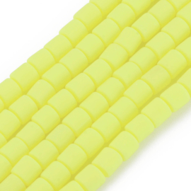 40 x handgemaakte polymeer klei kralen yellow  6,5 x 6mm gat: 1,2mm column