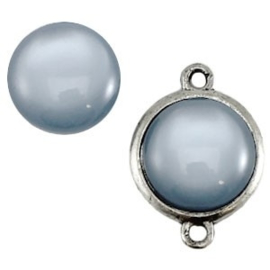 2 x Cabochon Polaris shiny 12 mm Light Sapphire